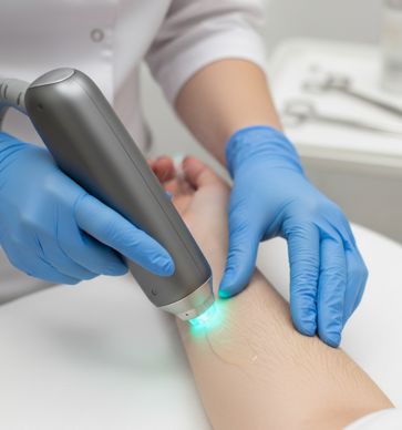 Zabieg laseroterapii na twarzy